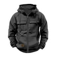 thumbnail image 1 of NIEWTR Men Solid Multi-pocket Long Sleeve Cargo Pullover Hoodies Workout Outdoor Sweatshirt (XL,Z08-Dark Gray), 1 of 4