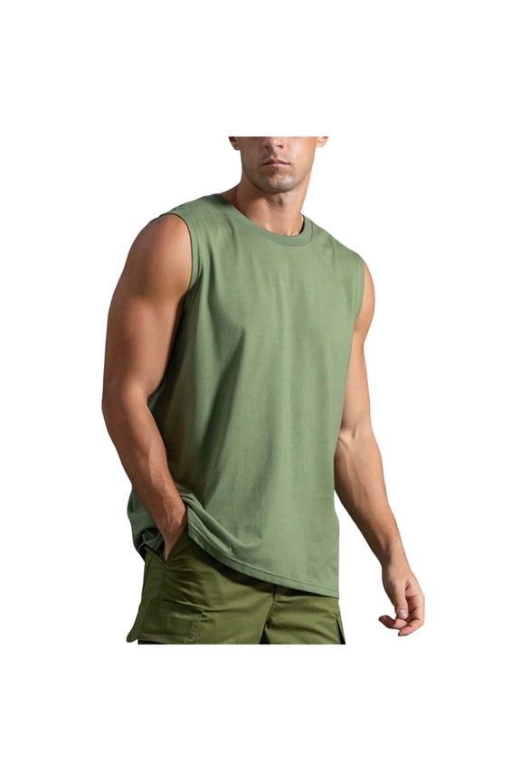 Men's Athletic Tank Tops Quick Dry Running Muscle Tee Sleeveless Shirts Gym Workout Tank Shirt Fitness Bodybuilding M,AG