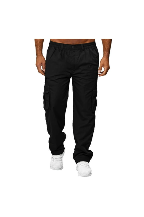 Men's Cargo Pants,Tactical Pants for Men Stretch, Casual Work Pants for Hiking Sweatpants (Black,M)