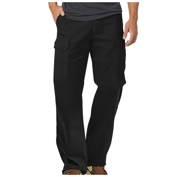 NIEWTR Men's Cargo Pants,Tactical Pants for Men Stretch, Casual Work Pants for Hiking Sweatpants (Black,M)