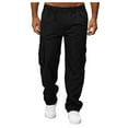thumbnail image 1 of NIEWTR Men's Cargo Pants with Pockets Men's Cargo Cargo Pocket Outdoor Cargo Pants Fleece Cargo Pants Athletic Lounge Pants (3XL,Z02-Black), 1 of 5