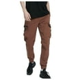 thumbnail image 1 of NIEWTR Men's Casual Cargo Pants Cotton Drawstring Athletic Jogger Sweatpants Fall Winter Pants (Brick Red,32), 1 of 8