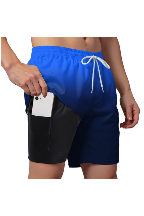 Men's Casual Casual Shorts Workout Joggers Stretch Shorts Hiking Casual Shorts with Multi Pockets Men's Summer Shorts M,Blue