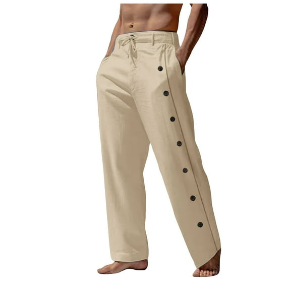 NIEWTR Men's Casual Pants with Pockets Hiking Pants Casual Athletic Jogger Sports Outdoor Trousers Relaxed Fit (M,Z01-Khaki)