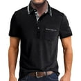 thumbnail image 1 of NIEWTR Men's Casual Polo Shirts Classic Button Basic Short Sleeve Shirt Solid Color Tees Stylish Tops(Black,XXL), 1 of 7