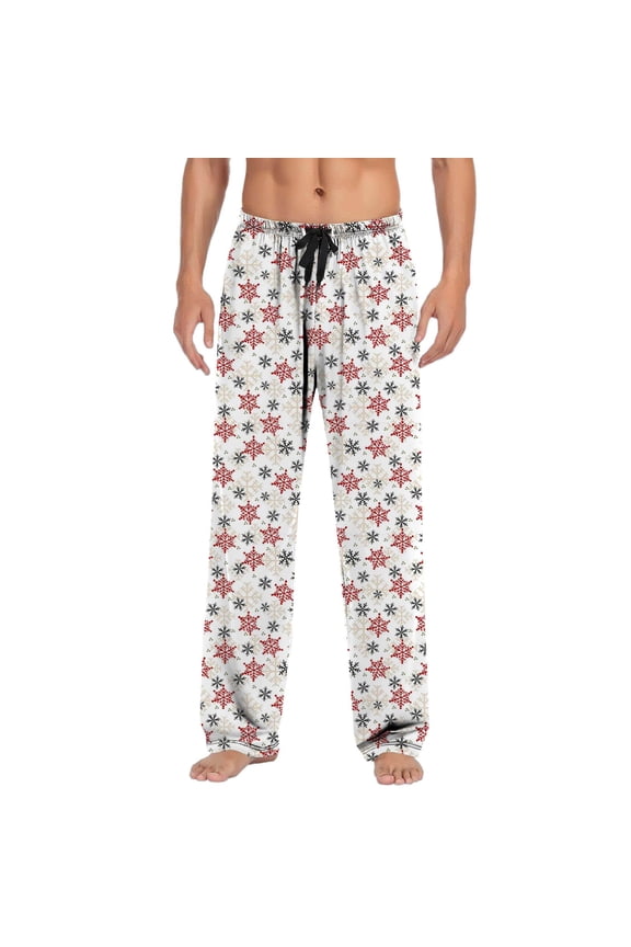 Men's Christmas Plaid Pajama Pants | Fleeced Flanned Sleep Home Loungewear Bottom with Drawstring Pockets(Z09-B,M)