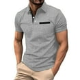 thumbnail image 1 of NIEWTR Men's Fashion Polo Shirts Casual Short Sleeve Golf Shirts Color Block Cotton Tops(Grey,S), 1 of 5