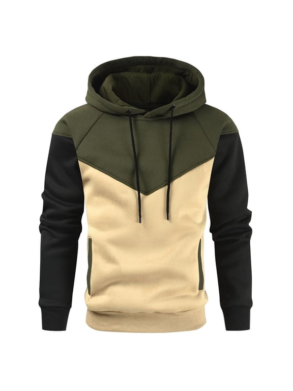 Men's Hoodie Jacket Hooded Pullover oversize - Sweatshirt Sweater Pullover Longsleeve Long Sleeve Casual (L,Z06-Army Green)