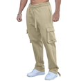 thumbnail image 1 of NIEWTR Men's Lightweight Cargo Pants Loose Fit Open Bottom Athletic Casual Pants with Drawstring and Pockets Fall Winter Pants (Khaki,3XL), 1 of 6