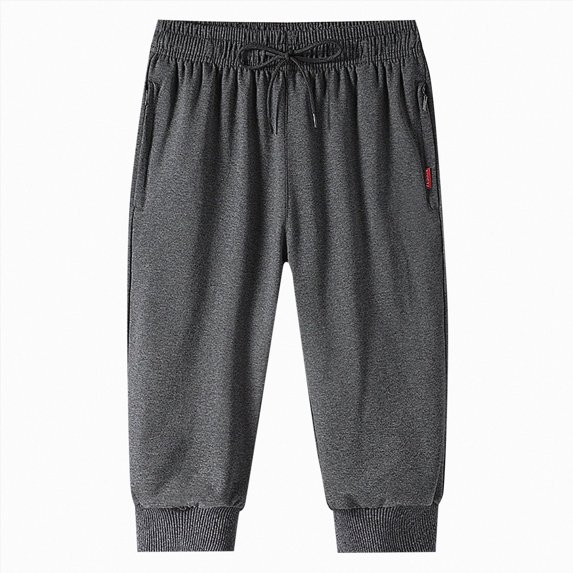 NIEWTR Men's Loose Sports Jogger Pants Workout Gym Below Knee Shorts Zipper Pockets Lightweight Breathable Hiking Sweatpants