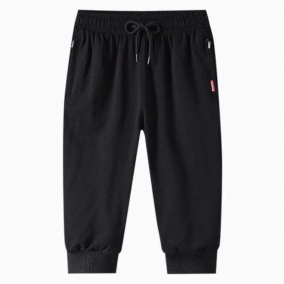 NIEWTR Men's Loose Sports Jogger Pants Workout Gym Below Knee Shorts Zipper Pockets Lightweight Breathable Hiking Sweatpants