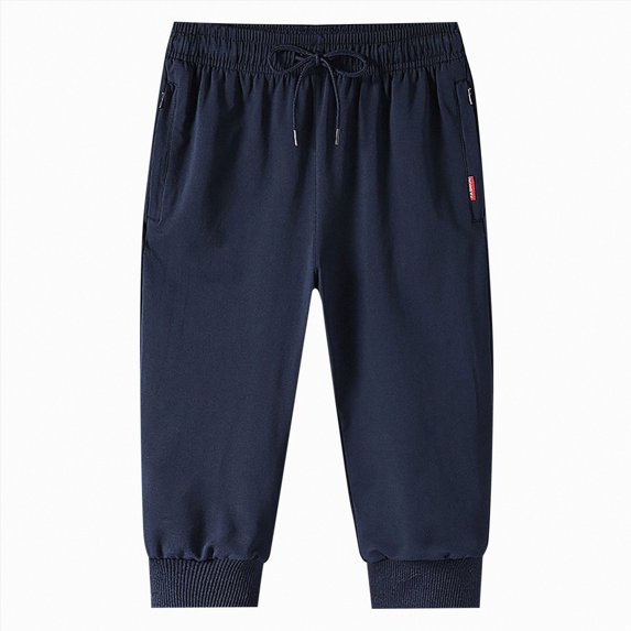 NIEWTR Men's Loose Sports Jogger Pants Workout Gym Below Knee Shorts Zipper Pockets Lightweight Breathable Hiking Sweatpants