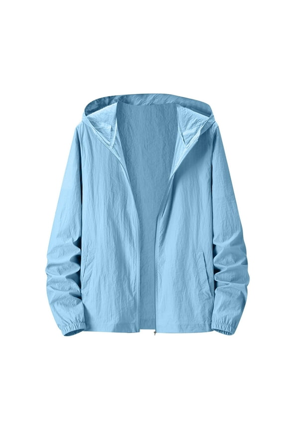 Men's Outdoor Waterproof Soft Shell Button down Pullover Coats Mens Jacket Blue 3XL