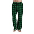 thumbnail image 1 of NIEWTR Mens Pajama Pants Silk Satin Pj Plaid Loungewear Lounge Pants with Pockets Sleep Bottoms Sleepwear(Z12-Green,5XL), 1 of 9