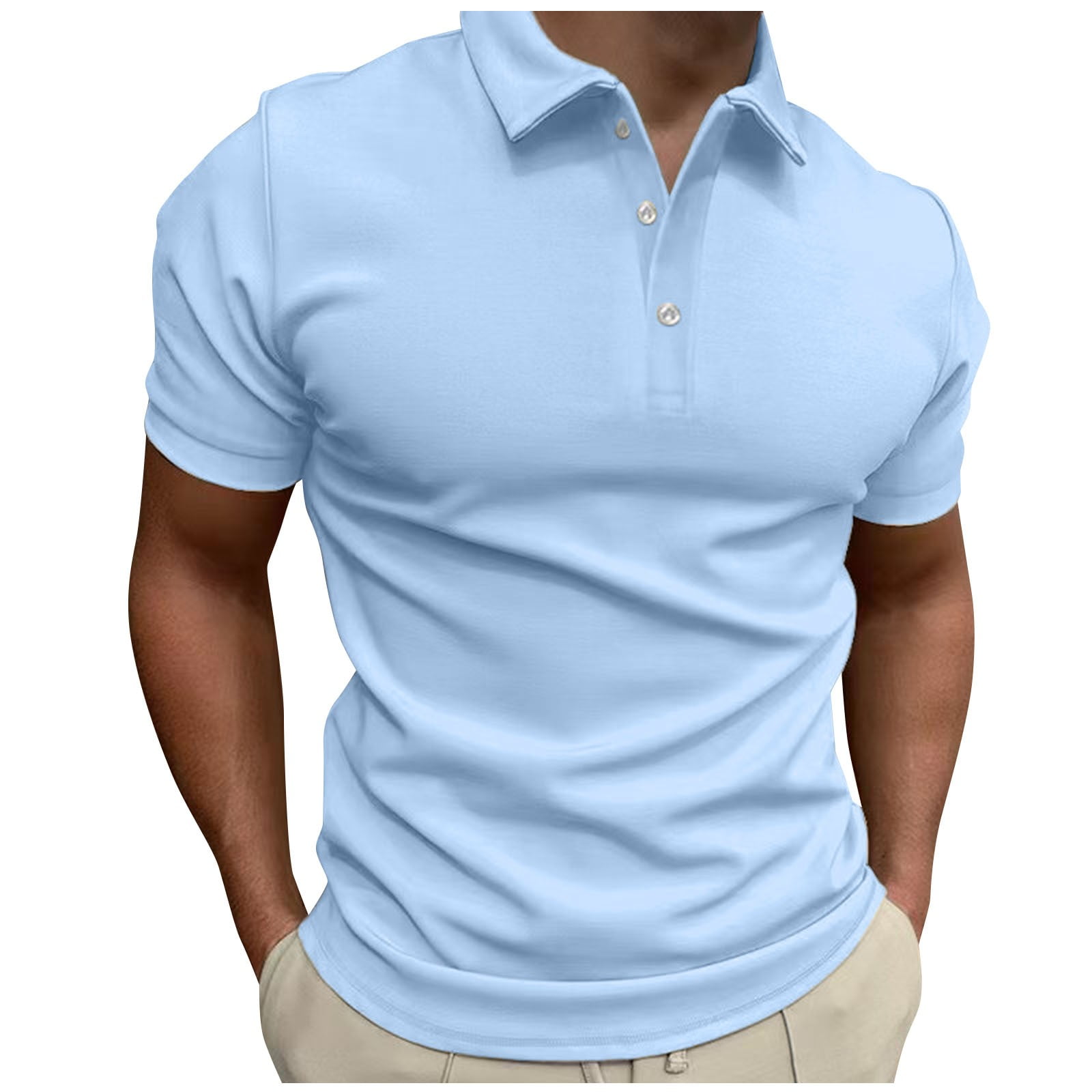 NIEWTR Men's Short Sleeve Polo Shirts Zipper Casual Slim Fit Neck