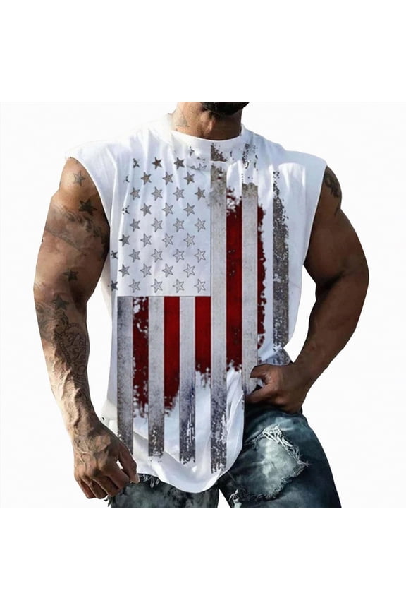 Men's Tank Tops Sleeveless Shirts Gym Stringer Tank Tops Bodybuilding Fitness T-Shirts(White,4XL)