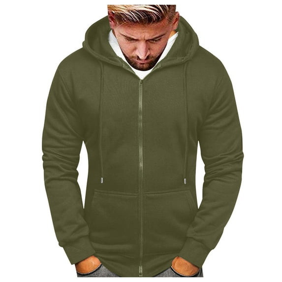 NIEWTR Men's Zip up Hoodie Athletic Hoodies Long Sleeve Fleece Hooded Sweatshirts Lightweigt with Pocket (3XL,Z01-Green)