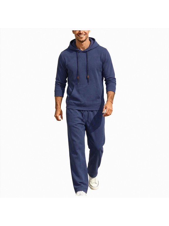 Mens 2 Piece Sweatsuits Casual Men's Jogging Tracksuit Set Graphic Pullover Hoodie Pants Sweat Suit for Men Cozy Fall Winter Athletic Track Suit Outfits