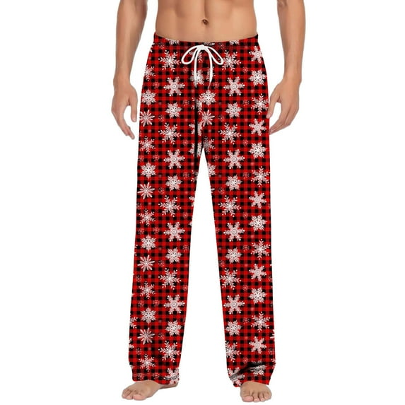 NIEWTR Mens Buffalo Christmas Plaid Pajama Pants Classic Casual Plaid Pj Bottoms Comfy Checkered Drawstring Sleepwear with Pockets(Z08-Red,3XL)