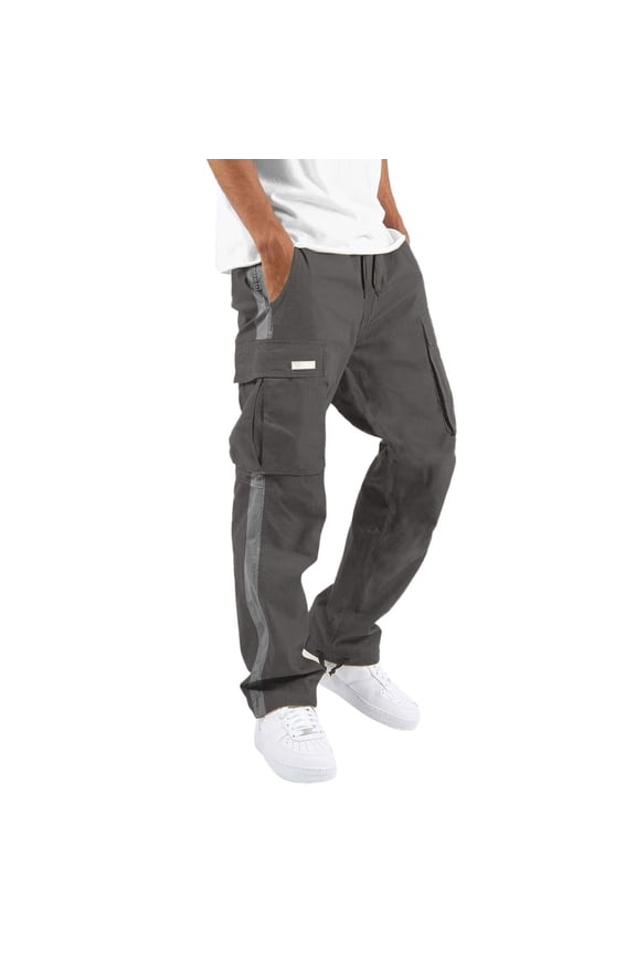 Mens Cargo Pants Relaxed Fit Drawstring Joggers Sweatpants for Men Workout Casual Long Trousers (XXL,Z02-Dark Gray)