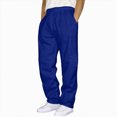 thumbnail image 1 of NIEWTR Mens Hip Hop Pants Casual Solid Color Track Cuff Lace Up Workout Pants With Pocket Fall And Winter Casual Sports Elastic Waist Straight Slim Pants, 1 of 4