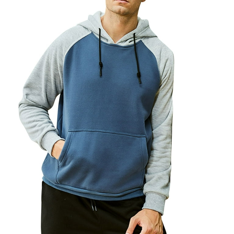 NIEWTR Mens Hoodies Pullover Hoodie Crewneck Sweatshirt Heavyweight Sweatshirts(Blue,M)