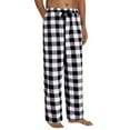 thumbnail image 1 of NIEWTR Mens Pajama Pants Flannel Cotton Plaid Sleep & Lounge Pants, PJ Bottoms with Pockets and Button Fly Drawstring and Pockets(A04-Black,XXL), 1 of 8