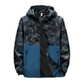 thumbnail image 1 of NIEWTR Mens Rain Jacket Waterproof Quilted Lined Long Sleeve Hooded Jackets for Men Blue 5XL, 1 of 2