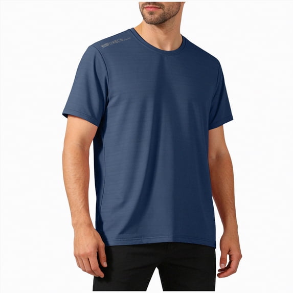 NIEWTR Mens Workout Shirts Quick Dry Athletic Running T-Shirts Short Sleeve Cooling Moisture Wicking Gym Active Tee Tops(Blue,M)