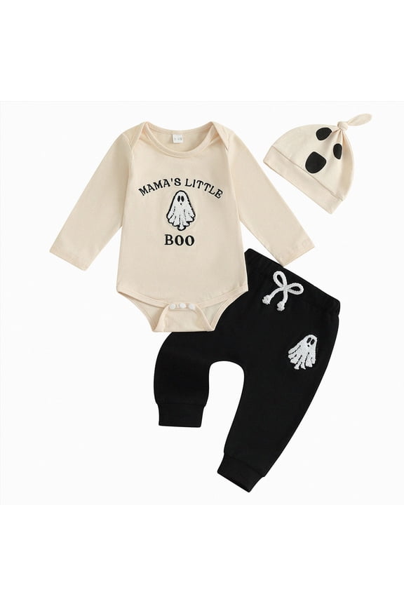Newborn Baby Boy Baby Elephant Clothes Set Long Sleeve Romper Bodysuit Top and Pants with Hat Cute Outfit for Boys 0 3 6 9 12 18 Month(A-Beige,0-3 Months)