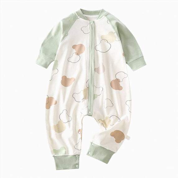 NIEWTR Newborn Fall Winter Baby Boy Girl Rompers Bodysuit Jumpsuit Playsuit One Piece Lightweight Outfit Clothes 0 3 6 9 12 18 24 Months(A-Green,2-3 Years)
