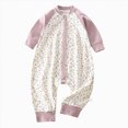 thumbnail image 1 of NIEWTR Newborn Fall Winter Baby Pajamas Boy Girl Rompers Bodysuit Jumpsuit Playsuit One Piece Lightweight Outfit Clothes 0 3 6 9 12 18 24 Months(A-Purple,2-3 Years), 1 of 5