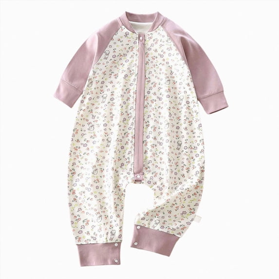 NIEWTR Newborn Fall Winter Baby Pajamas Boy Girl Rompers Bodysuit Jumpsuit Playsuit One Piece Lightweight Outfit Clothes 0 3 6 9 12 18 24 Months(A-Purple,2-3 Years)