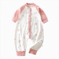 thumbnail image 1 of NIEWTR Newborn Fall Winter Baby Pajamas Boy Girl Rompers Bodysuit Jumpsuit Playsuit One Piece Lightweight Outfit Clothes 0 3 6 9 12 18 24 Months(A-Watermelon Red,6-12 Months), 1 of 5