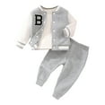 thumbnail image 1 of NIEWTR Baby Boy Outfits Long Sleeve Pullover Sweatshirt Toddler Boys Pants Clothes Set Fall Winter 2Pcs Fall Winter Set for 0 6 12 18 24 M 1t 2t 3t 4t 5t 6t,2-3 Years,Grey, 1 of 7