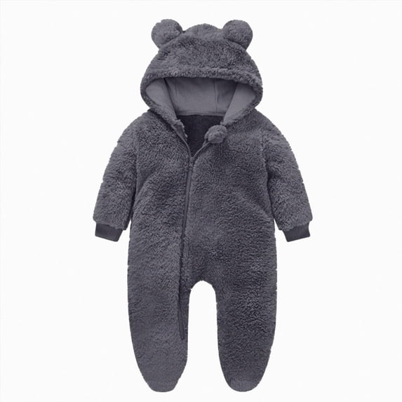 NIEWTR Newborn Infant Baby Cotton Rompers Footless Pajamas Zipper Long Sleeve Sleeper Jumpsuit Cozy Cute Boys And Girls Jumpsuit(A-Dark Gray,3-6 Months)