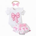 thumbnail image 1 of NIEWTR Newborn Infant Baby Girl Clothes Romper Shorts Set Floral Summer Outfits Cute Baby Girl Clothing 0-18 Months 3pcs Short Set（Z4-White,6-9 Months), 1 of 8