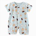 thumbnail image 1 of NIEWTR Newborn Infant Baby Romper Short Sleeve Soft Casual Jumpsuit Breathable Playsuit 0-24 Months Clothes Baby Pajamas(A-Light Blue,18-24 Months), 1 of 4