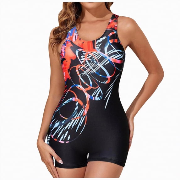 NIEWTR One Piece Swimsuit Women Athletic Swimsuits for Women Bathing Suit with Shorts for Sport(Red,M)