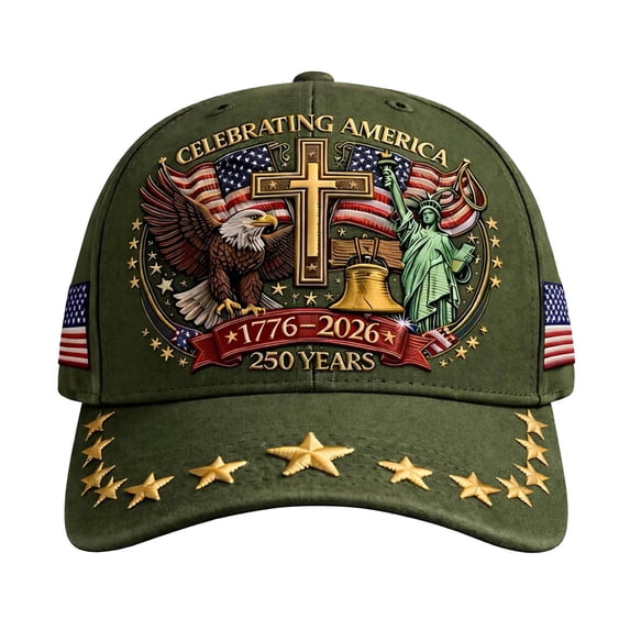 NIEWTR Patriotic 250th Anniversary Cap, United States Flag Embroidery, 1776-2026 Adjustable Baseball Hat(C,One Size)