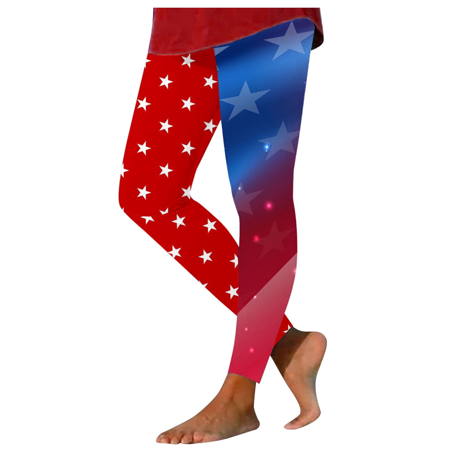 NIEWTR Patriotic Us American Flag Scrunch Leggings 4th of July Stars ...