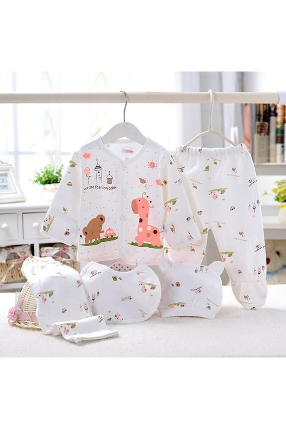 Preemie Baby Baby Boy GirlHome Romper Jumpsuit Outfit Shower Gift Clothing Set, 5PCS Girl Boy to 0-3 Months 0-3 months Gifts Layette Set