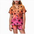 thumbnail image 1 of NIEWTR Pumpkin Ghost Pajamas For Girl Boy Halloween Short Sleeve Shorts Silk Pj Sets Kids Halloween Lounge Sleepwear, 1 of 5