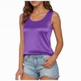 thumbnail image 1 of NIEWTR Satin Tank Tops for Women Loose Fit Sleeveless V Neck Cami Camisole Blouses Shirt Top（Purple,M), 1 of 6