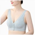 thumbnail image 1 of NIEWTR Seamless Front Closure Jelly Bras for Women No Underwire Full Coverage, Wide Fixed Straps, Push Up, Supportive, Back Smoothing, Comfort Post Surgery, T-Shirt Bras for Older Women(Light Blue,L), 1 of 1