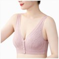 thumbnail image 1 of NIEWTR Seamless Front Closure Jelly Bras for Women No Underwire Full Coverage, Wide Fixed Straps, Push Up, Supportive, Back Smoothing, Comfort Post Surgery, T-Shirt Bras for Older Women(Pink,XL), 1 of 9