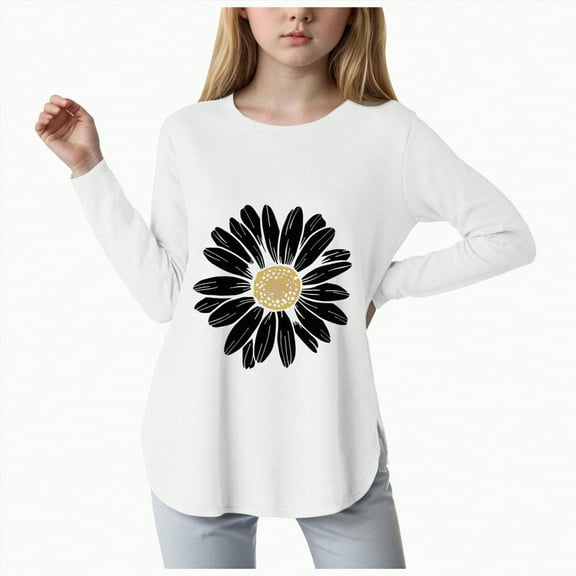 NIEWTR Shirts for Little Girls Boys Long Sleeve Casual Loose Fit Casual Pullover Sweatshirt Tunic Tops Solid Blouses Fall Winter Sweatshirts Long sleeved T-shirt for 9-10 Years