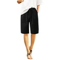 thumbnail image 1 of NIEWTR Shorts for Women Womens Casual Elastic Waist Shorts Summer Drawstring High Waisted Shorts with Pockets(Black,4XL), 1 of 6
