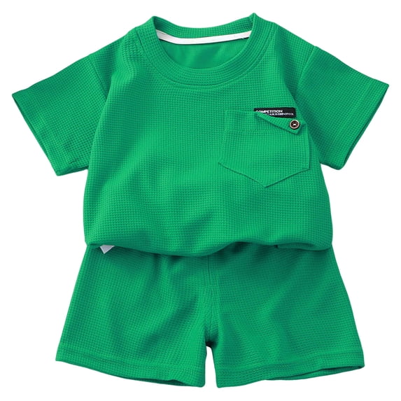 NIEWTR Summer 2Pcs Outfits Set for Girls, Short Sleeve T-Shirt with Cute Flower + Pants Summer 2Pcs Gift Outfits Set (Gift Idea) 2Pcs Summer Beach Outfits 18-24 Months,Green