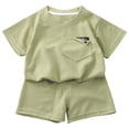 thumbnail image 1 of NIEWTR Summer 2Pcs Outfits Set for Girls, Short Sleeve T-Shirt with Cute Flower + Pants Summer 2Pcs Gift Outfits Set (Gift Idea) 2Pcs Summer Beach Outfits 4-5 Years,Green, 1 of 6
